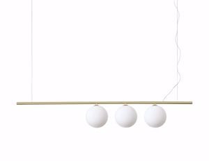 Ideal lux perline sp3 lampadario design per soggiorno oro ottone