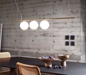 Ideal lux perline sp3 lampadario design per soggiorno oro ottone