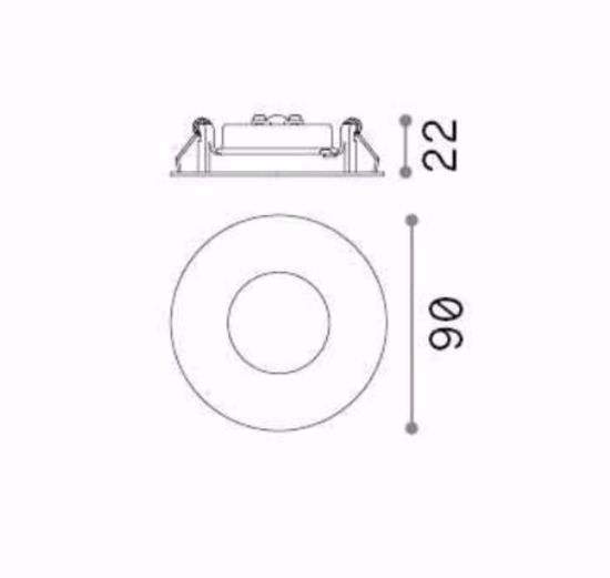 Faretto da incasso  7w 3000k chill fi ideal lux rotondo nero