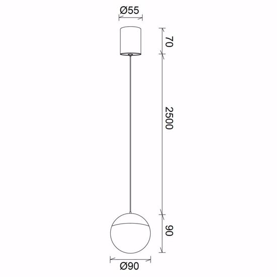 Lampada pendente per conodino in camera da letto sfera bianca led 10w 3000k