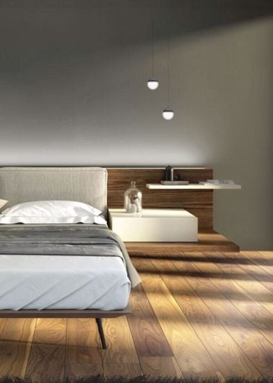 Lampadario camera da letto sfera nera led 10w 3000k per comodino