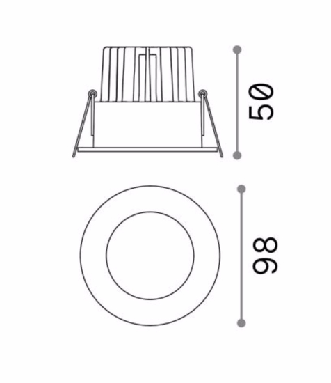 Ideal lux faretto da incasso  8w 3000k room-65 fi round bianco tondo