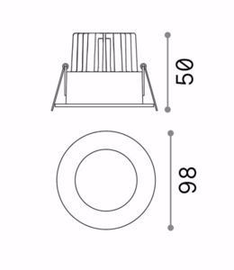 Ideal lux faretto da incasso  8w 3000k room-65 fi round bianco tondo