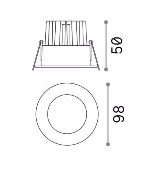 Ideal lux faretto da incasso led 8w 3000k room-65 fi round bianco tondo