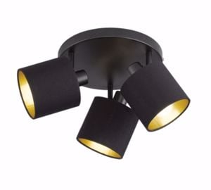 Lampada da soffitto con luci led orientabili nero oro