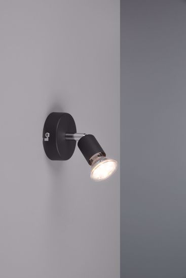 Faretto da soffitto gu10 led nero orientabile