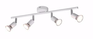 Barra con 4 faretti gu10 led orientabili bianco opaco