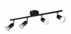 Lampada nera da soffitto 3 luci faretti orientabili led