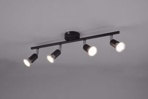 Lampada nera da soffitto 3 luci faretti orientabili led