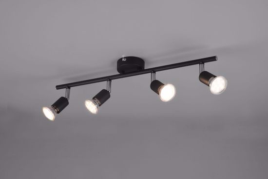 Lampada nera da soffitto 3 luci faretti orientabili led