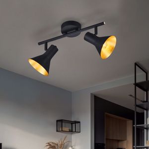 Faretti da soffitto 2 luci orientabili nero oro da interno