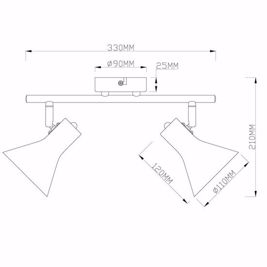 Faretti da soffitto 2 luci orientabili nero oro da interno