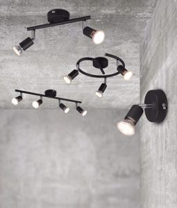 Faretti led per soffitto nero 2 luci orientabili