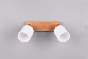 Lampada da soffitto 2 luci orientabili vetro legno