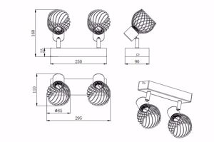 Faretti led e14 orientabili nero e oro