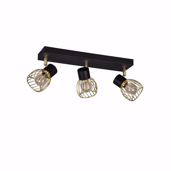 Plafoniera 3 luci led orientabili oro nero