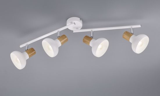 Lampada da soffitto bianca con faretti led orientabili