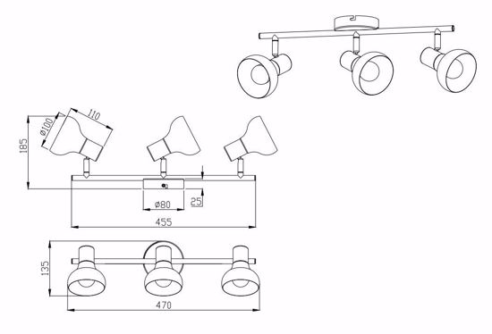 Lampada da soffitto bianca con faretti led orientabili