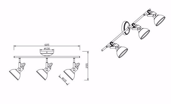 Lampada da soffitto con 3 faretti led e14 orientabili nero opaco per soggiorno