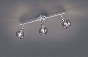 Lampada da soffitto 3 faretti led orientabile sfere vetro