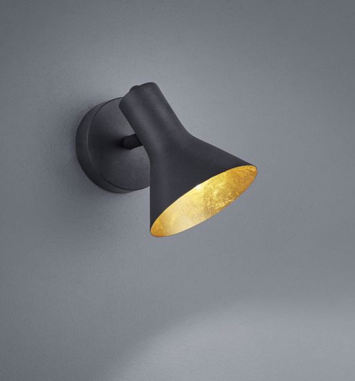 Faretto da soffitto led orientabile nero oro