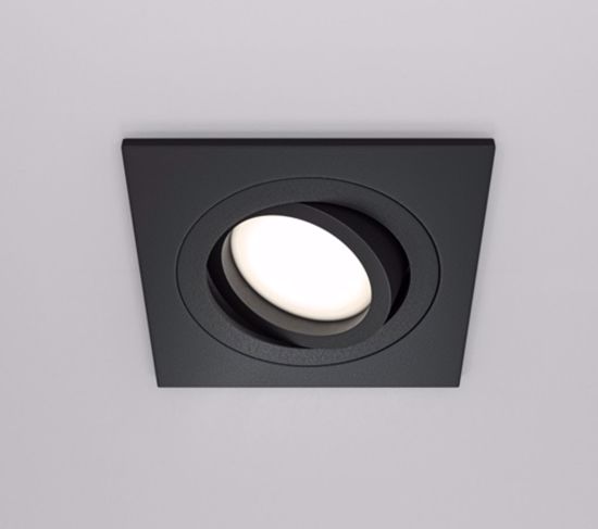 Faretto da incasso nero quadrato da soffitto luce gu10 orientabile