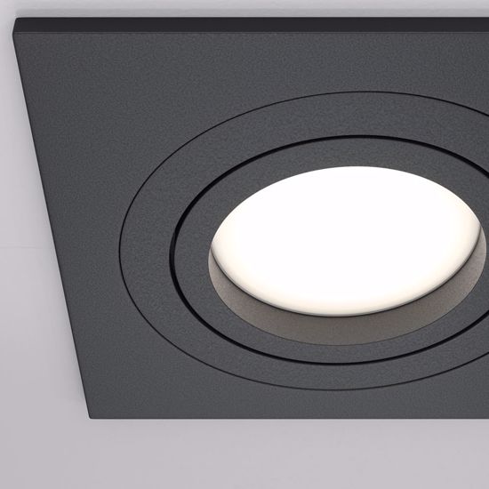 Faretto da incasso nero quadrato da soffitto luce gu10 orientabile