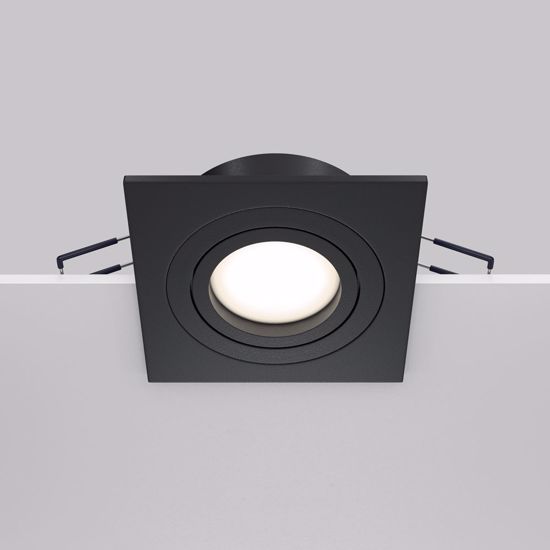 Faretto da incasso nero quadrato da soffitto luce gu10 orientabile