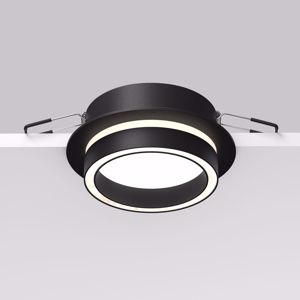 Faretto da incasso led gx53 nero rotondo sporgente per cartongesso