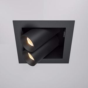 Faretto da incasso led 14w 3000k 220v nero a cestello 2 luci orientabili