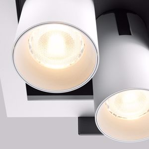 Faretto da incasso led 14w 3000k cestello bianco 2 luci orientabili