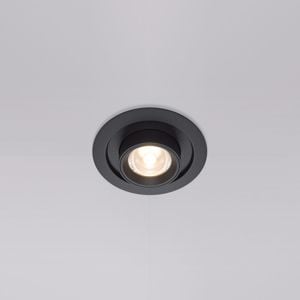 Faretto retrattile da incasso led 10w 3000k 220v orientabile tondo nero