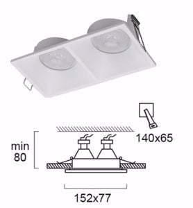 Faretto da incasso cestello bianco per cartongesso 2 luci