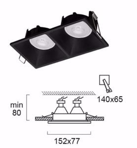 Faretti da incasso per controsoffitto cestello nero 2 luci