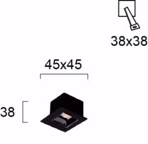 Faretto  incasso quadrato nero 3w 3000k 220v