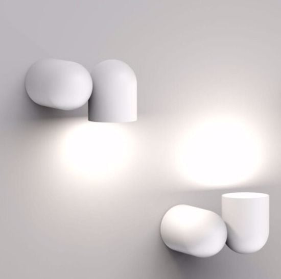 Applique bianco design moderna luce orientabile gu10 per interni