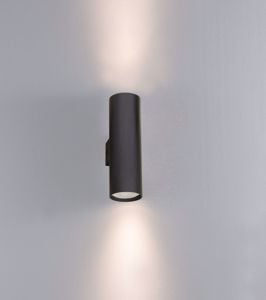 Applique moderna cilindro nero due luci da parete per interni