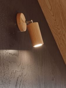 Applique da muro in legno orientabile per interno
