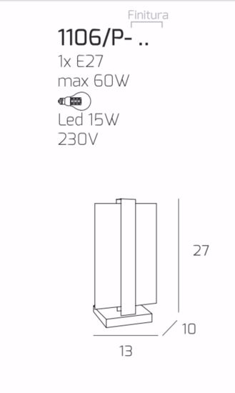 Top light cross abat-jour moderna nero lampada da comodino