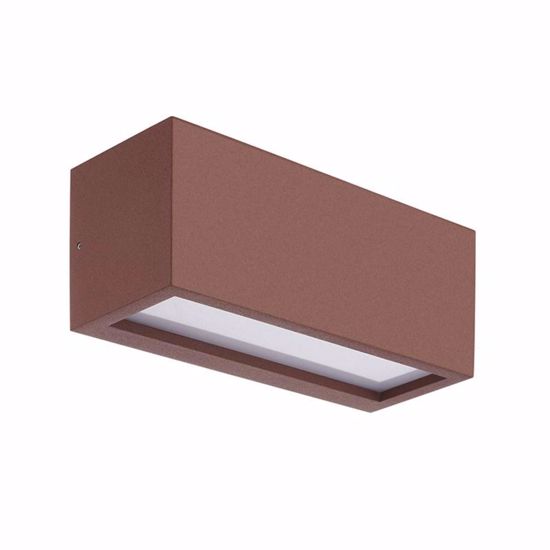 Applique da esterno corten rettangolare marrone e27 ip65