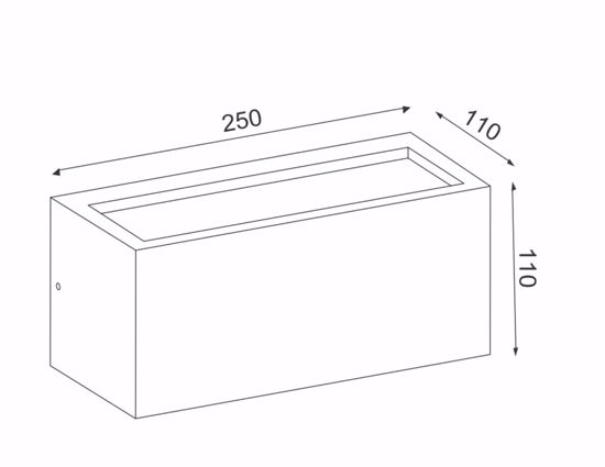 Applique da esterno corten rettangolare marrone e27 ip65