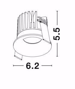 Faretto incasso tondo bianco  per cartongesso 9w 3000k