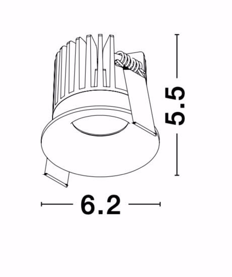 Faretto incasso tondo bianco led per cartongesso 9w 3000k