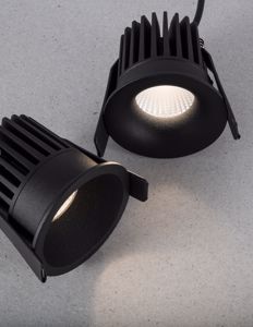 Faretto nero tondo da incasso led 9w 3000k per cartongesso