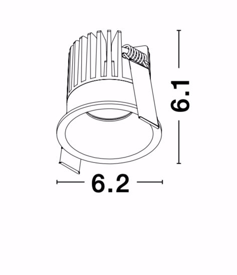 Faretto tondo bianco incasso  9w 3000k per cartongesso