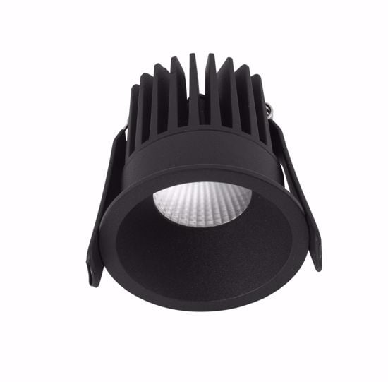 Faretto incasso led tondo nero 9w 3000k per cartongesso