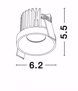 Faretto incasso  tondo bianco per cartongesso 9w 3000k