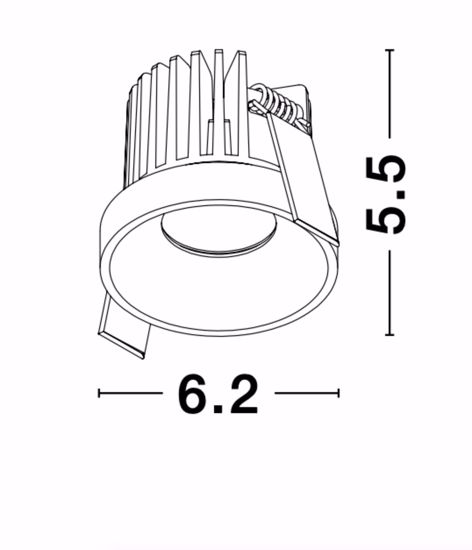 Faretto incasso led tondo bianco per cartongesso 9w 3000k