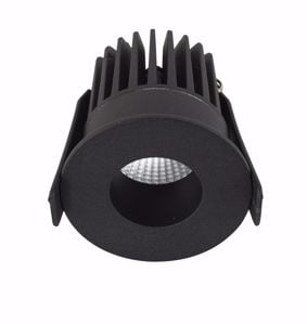 Faretto tondo nero incasso led per cartongesso 9w 3000k