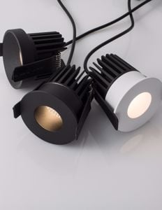 Faretto tondo nero incasso led per cartongesso 9w 3000k